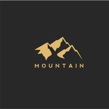 Golden mountain in vector style Stock Illustration