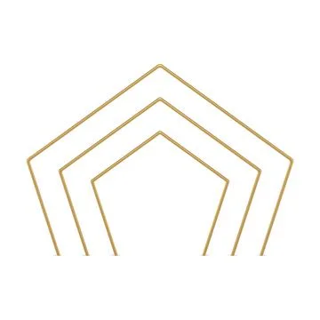 Golden multilevel polygonal arch corner geometric shape 3d element realistic  Ilustración de archivo