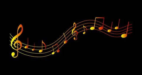 Golden music notes vector Stock Illustration