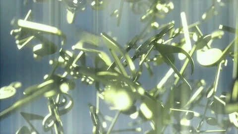 Golden Musical Notes 2 4K Stock Footage 145836674