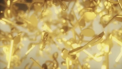 Golden musical notes 4K Stock Footage 145836470