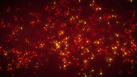 Golden Musical Notes Flowing Stock Footage 68764128
