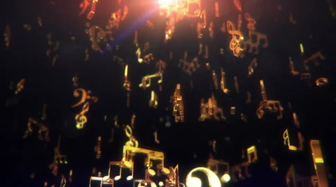 Golden Musical Notes 스톡 동영상 49809484
