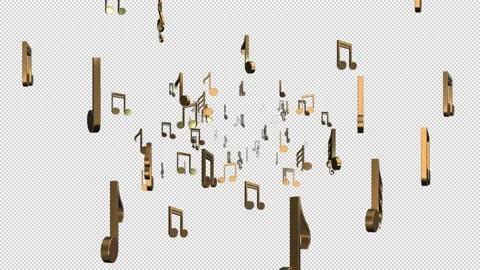 Golden Musical Notes Stock Footage 141053294