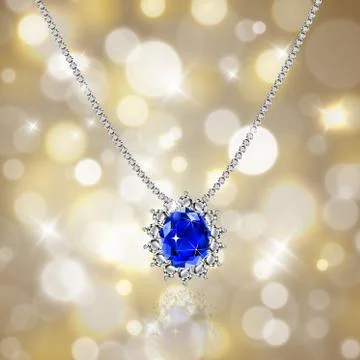 Golden necklace with ruby and diamonds Illustrazione stock