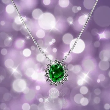 Golden necklace with ruby and diamonds Stock Illustration