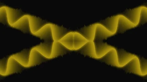 Golden neon audio waveform on dark background 库存影片 338395171