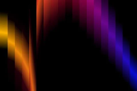 Golden Neon Ribbed Vertical Gradient Ripple Background Stock Illustration