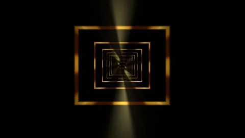 Golden Nested Rectangles Tunnel Seamless Loop Stock Footage 340764984