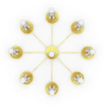 Golden network 7 Stock Illustration