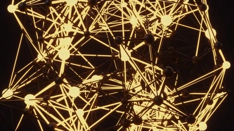 Golden network node connection technology background Stock Footage 337816514