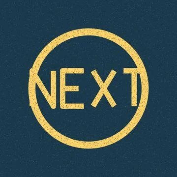 Golden next button in circular frame on green background illustration Stock Illustration