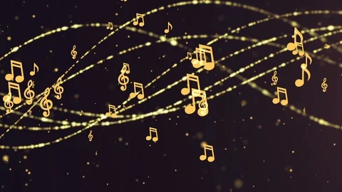 Golden Notes Background. Music Loop Background Stock Footage 90916809