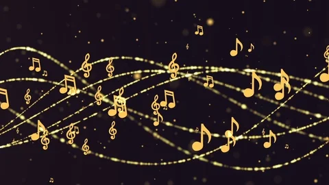 Golden Notes Background. Music Loop Background Stock Footage 90916823