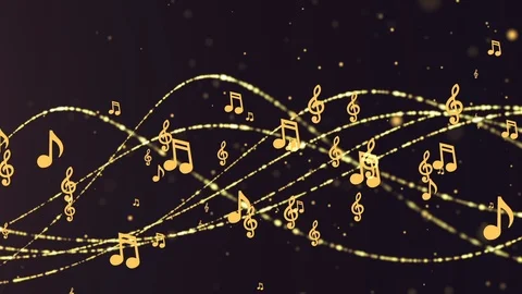 Golden Notes Background. Music Loop Background Stock Footage 90916824