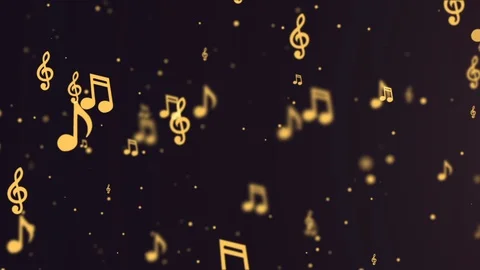 Golden Notes Background. Music Loop Background Stock Footage 90916901