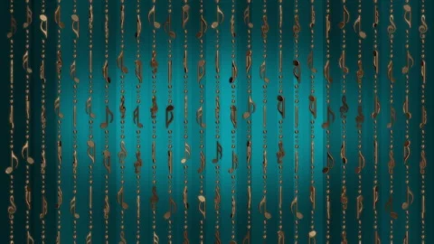 Golden Notes Lines Music Blue Backgroun Stock Footage 249306909