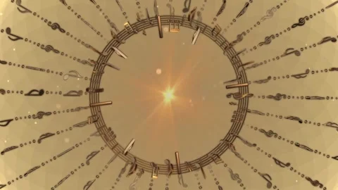 Golden Notes Yellow Background Stock Footage 249308106