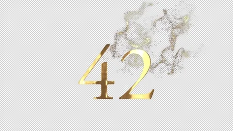 Golden Number 42 From Particles, Numberi... | Stock Video | Pond5