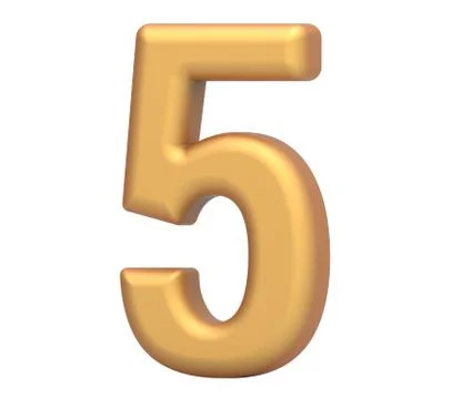 Golden number 5 Stock Illustration