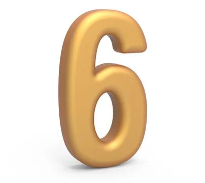 Golden number 6 Stock Illustration