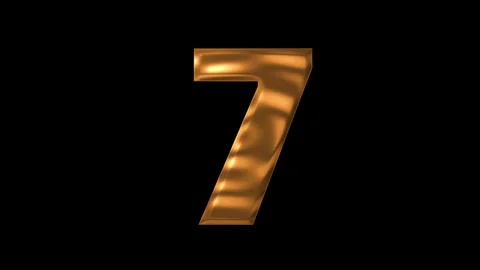 Golden number 7 animation Stock Footage 339636287