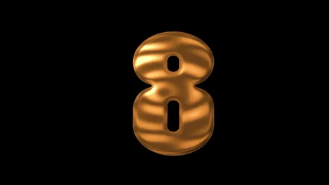 Golden number 8 animation Stock-Footage 339636774
