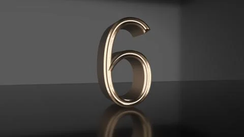Golden number Countdown from ten to zero 3d render Stock Illustration