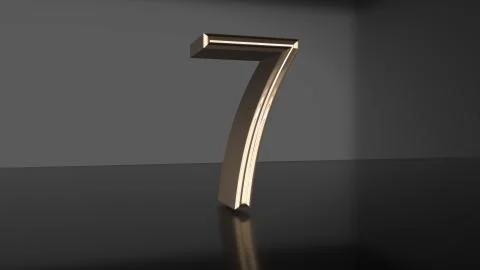 Golden number Countdown from ten to zero 3d render Stock Illustration