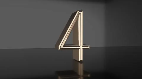 Golden number Countdown from ten to zero 3d render Stock Illustration