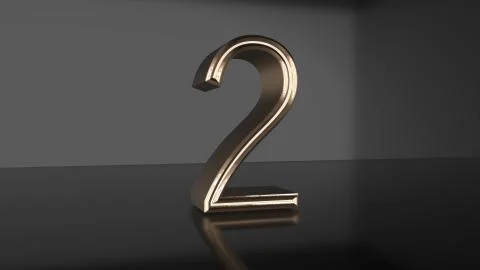Golden number Countdown from ten to zero 3d render Stock Illustration