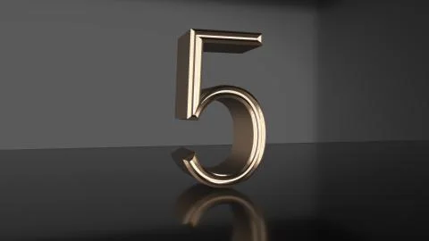 Golden number Countdown from ten to zero 3d render Stock Illustration