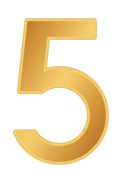 Golden number five icon Stock Illustration