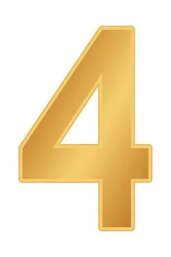 Golden number four Illustrazione stock