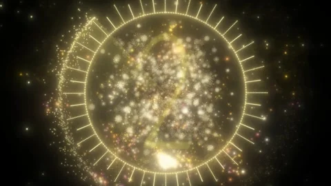 Golden number one countdown timer animation with glittering particles falling Stock-Footage 340610606