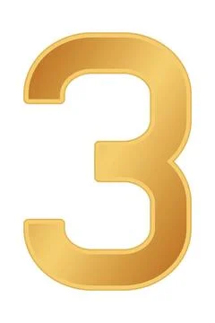 Golden number three Stock Illustration