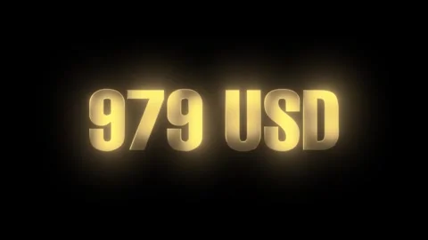 Golden number with usd dollar counting text from 0 to 2000 animation Stock Footage 320832524