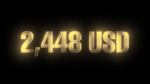 Golden number with usd dollar counting text from 0 to 5000 animation Stock Footage 320832547