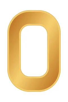 Golden number zero Illustrazione stock