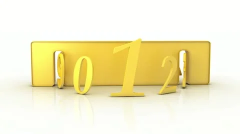 Golden numbers animation Stock Footage 10841817