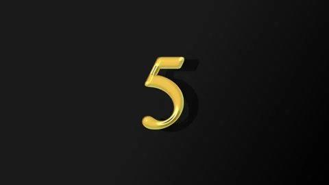 Golden Numbers Count Down From Ten To Zero In Cinematic Sequence Against Da.. Stock Footage 342504541