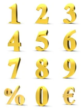 Golden numbers Stock Illustration