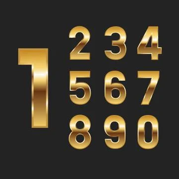 Golden numbers Stock Illustration