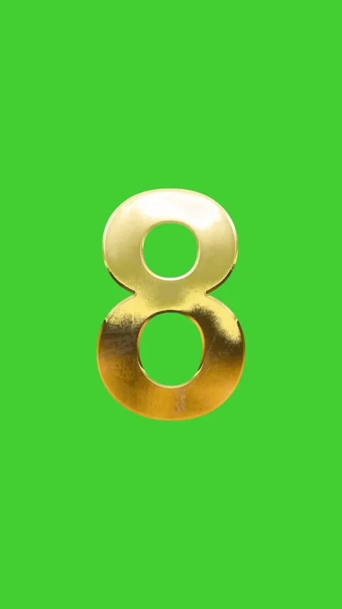 Golden numbers sequence animated on green screen background vertical format Stock Footage 316744075