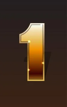 Golden numbers set Stock Illustration