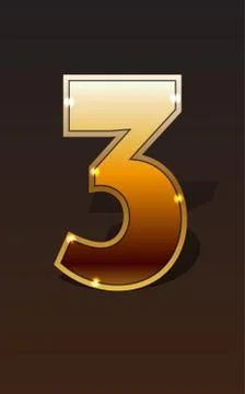 Golden numbers set Stock Illustration