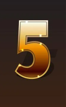 Golden numbers set Stock Illustration