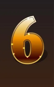 Golden numbers set Stock Illustration