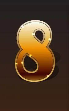 Golden numbers set Stock Illustration