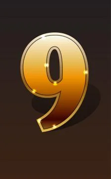 Golden numbers set Stock Illustration